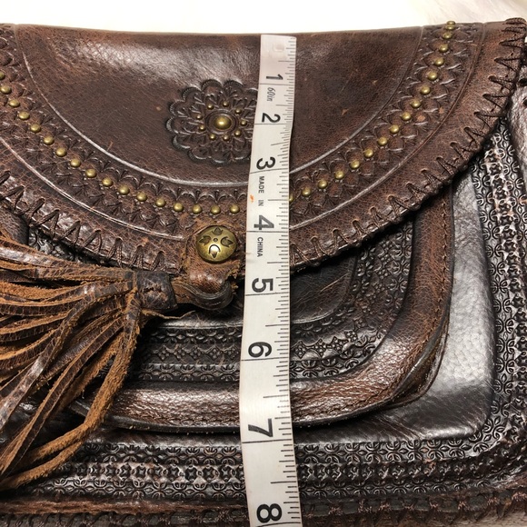 PATRICIA NASH Beaumont Distressed Vintage Collection leather crossbody b… - Picture 9 of 15